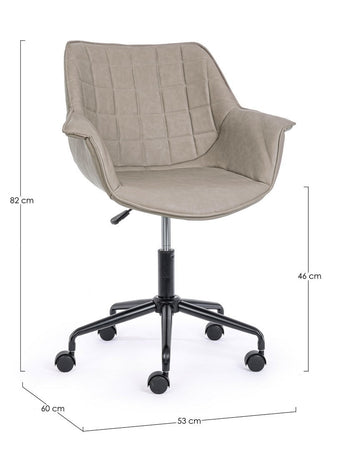 Poltrona "Joshua" da ufficio ergonomica, rivestimento in similpelle con braccioli e ruote