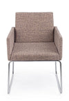 Sedia Sixty Text con struttura in acciaio e compensato, per arredo interno con braccioli, 60 x 54 x h 80,5 cm