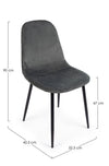 Sedia Irelia con struttura seduta e schienale in velluto, per arredo interno 52,5 x 42,5 x h 90 cm