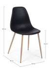Sedia Mandy con gambe in acciaio verniciate effetto legno naturale, per arredo interno 53 x 46 x h 82 cm