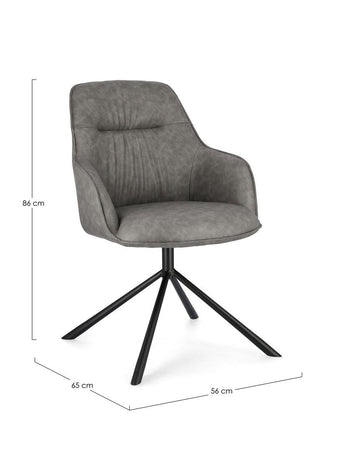 Sedia "Grant" con gambe in acciaio verniciato a polvere epossidica, per arredo interno 59 x 65 x h 86 cm