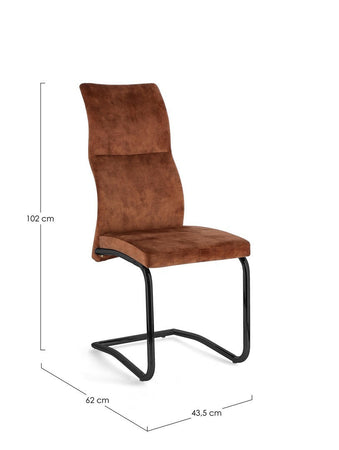Sedia "Thelma" con struttura in acciaio, per arredo interno 43,5 x 62 x h 102 cm