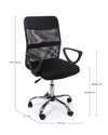 Poltrona Nairobi da ufficio ergonomica con braccioli, altezza regolabile, colore nero