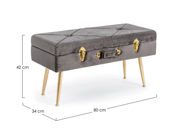 Panca Contenitore "Polina" per interno, con Struttura In Mdf, da 80x34x42h cm