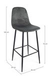 Sgabello da bar Irelia per interno, Struttura In Acciaio Cromato, 49 x 52 x 79,5/100 cm