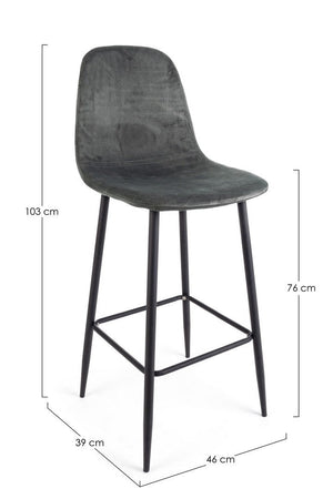 Sgabello da bar Irelia per interno, Struttura In Acciaio Cromato, 49 x 52 x 79,5/100 cm