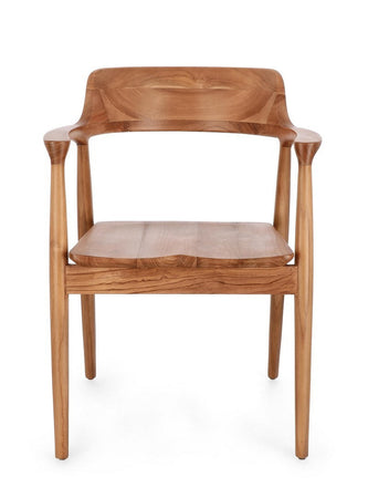 Sedia "Suzy" con legno teak, per arredo interno con braccioli 59 x 57 x h 79 cm