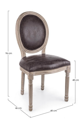 Sedia "Mathilde" con struttura in legno di betulla, per arredo interno 48 x 46 x h 96 cm