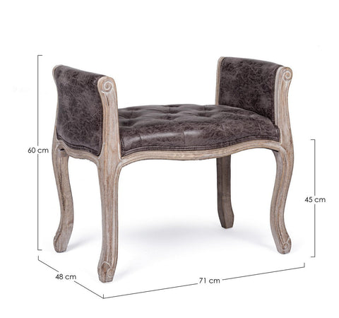 Panca Singola "Diva" per interno, con Struttura In Rubber Wood, da 71x48x60h cm