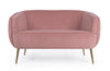 Divano in velluto 2 posti Linsay con piedi ottone 129 cm