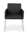 Sedia Sixty Text con struttura in acciaio e compensato, per arredo interno con braccioli, 60 x 54 x h 80,5 cm