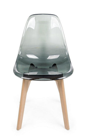 Sedia "Easy" con seduta e schienale in policarbonato, per arredo interno 52 x 47 x h 82 cm