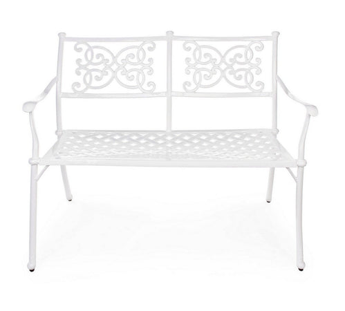 Panchina da giardino "Giglio" 2 posti, in alluminio, per esterno e veranda
