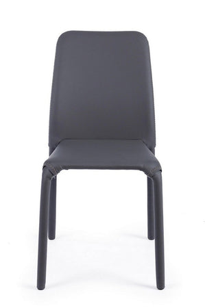 Sedia "Pathos" con struttura e gambe in acciaio, per arredo interno 42 x 61 x h 85,5 cm