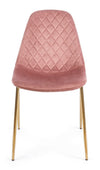 Sedia Terry con gambe in tubolare di acciaio con cromatura dorata, per arredo interno 48 x 55 x h 85 cm