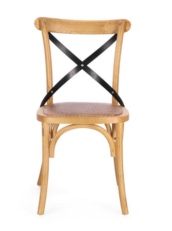 Sedia "Cross Metal" con struttura in legno di olmo da 50,5 x 52 x h 87 cm