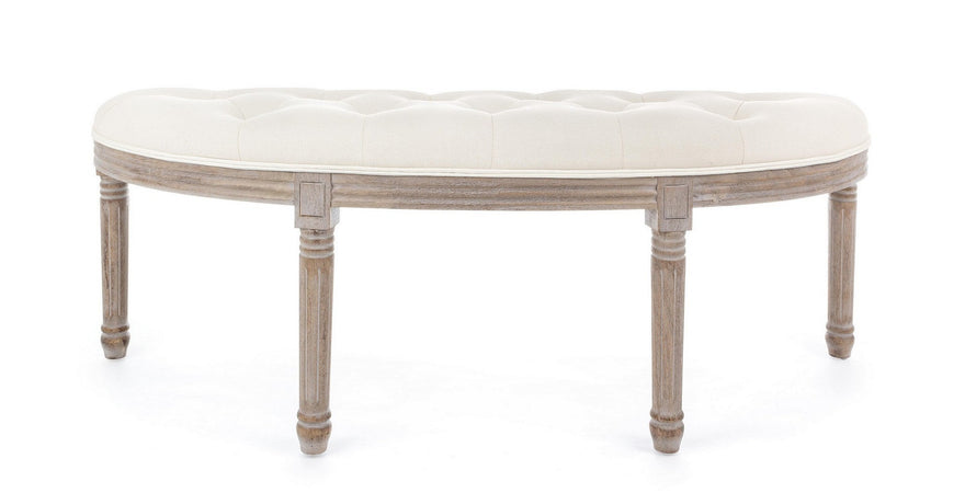 Panca "Tilde" per interno, con Struttura In Legno Di Betulla E Rubberwood, da 125x42x48h cm