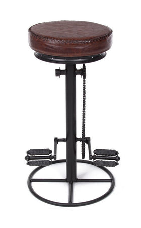 Sgabello da bar Cycle per interno, Struttura In Acciaio Con Finitura Oro, 42 x 42 x 80 cm