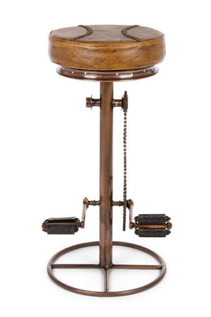 Sgabello da bar Cycle per interno, Struttura In Acciaio Con Finitura Oro, 42 x 42 x 80 cm