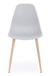 Sedia Mandy con gambe in acciaio verniciate effetto legno naturale, per arredo interno 53 x 46 x h 82 cm