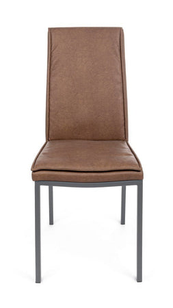 Sedia "Sofie" con struttura in acciaio e compensato, per arredo interno 43 x 59,5 x h 99,5 cm