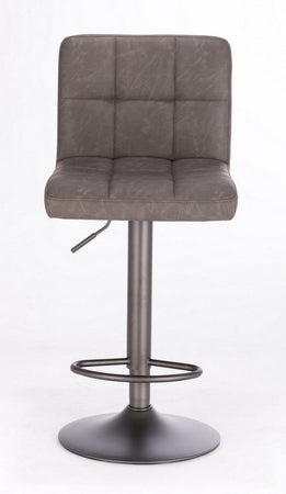 Sgabello da bar Greyson per interno, Struttura E Base Grigio Opaco In Acciaio Verniciato A Polvere (Poliestere), 42 x 51 x 92/113 cm