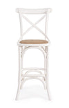 Sgabello da bar Cross per interno, Struttura In Legno Di Olmo, 50 x 52 x 118 cm