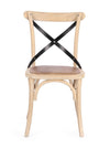 Sedia Cross Metal con struttura in legno di olmo da 50,5 x 52 x h 87 cm
