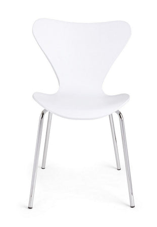 Sedia "Tessa" con gambe in acciaio verniciato a polvere epossidica, per arredo interno 50 x 49,5 x h 82 cm
