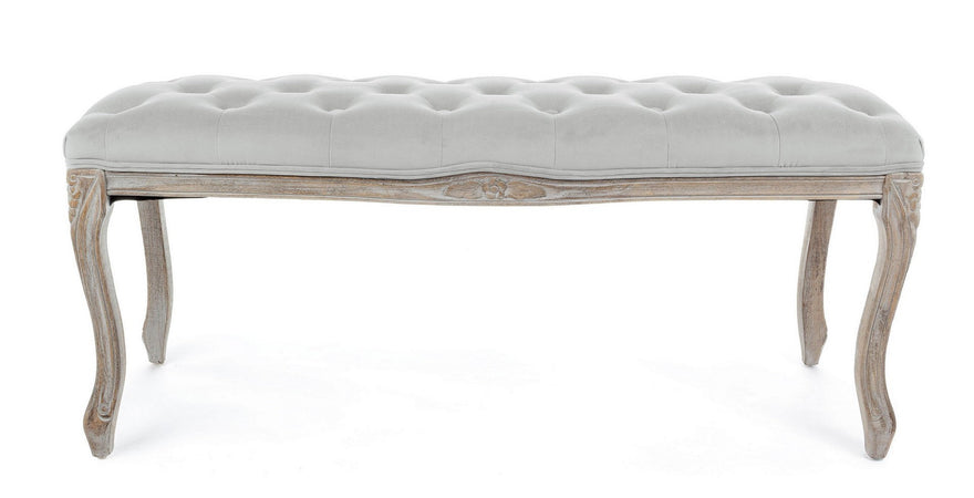 Panca "Mathilde" per interno, con Struttura In Legno Di Betulla E Rubberwood, da 110x36x47h cm