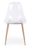 Sedia Mandy con gambe in acciaio verniciate effetto legno naturale, per arredo interno 53 x 46 x h 82 cm