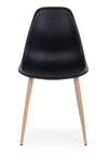 Sedia Mandy con gambe in acciaio verniciate effetto legno naturale, per arredo interno 53 x 46 x h 82 cm