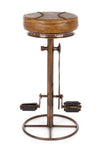 Sgabello da bar Cycle per interno, Struttura In Acciaio Con Finitura Oro, 42 x 42 x 80 cm