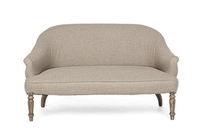 Divano 2 Posti "Nadalet" per interno, Struttura In Legno Di Mango Massiccio 130 x 74,5 x 75,5 h cm