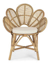 Sedia Flores con rattan, per arredo interno con braccioli, 77 x 62 x h 93 cm