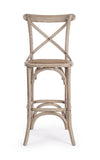 Sgabello da bar Cross per interno, Struttura In Legno Di Olmo, 50 x 52 x 118 cm