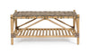 Tavolino Tarifa con due ripiani, struttura in rattan, intreccio in kubu da 96 x 56 cm