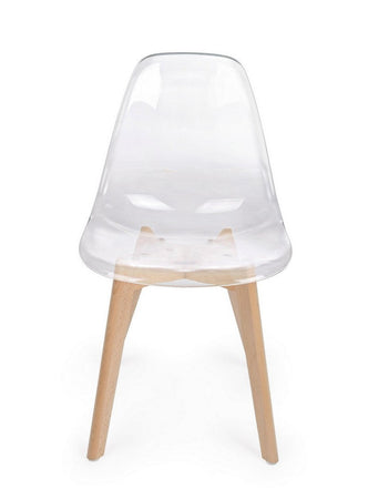 Sedia "Easy" con seduta e schienale in policarbonato, per arredo interno 52 x 47 x h 82 cm