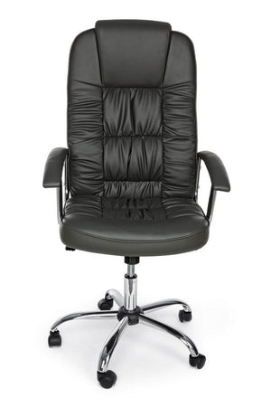 Poltrona "Dehli" da ufficio ergonomica, rivestimento in similpelle con braccioli e ruote