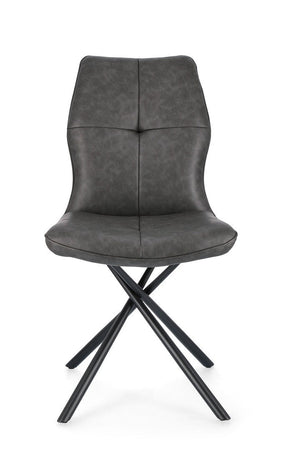 Sedia "Kepler" con gambe in acciaio verniciato a polvere epossidica, per arredo interno 50 x 66 x h 94 cm