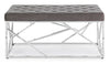 Panchetta per interno Rayan con seduta in velluto, color grigio da 97 x 44 cm