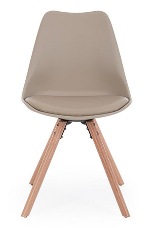 Sedia "New Trend" con gambe in legno di faggio, per arredo interno 54 x 49 x h 83,5 cm