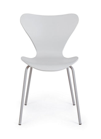 Sedia "Tessa" con gambe in acciaio verniciato a polvere epossidica, per arredo interno 50 x 49,5 x h 82 cm