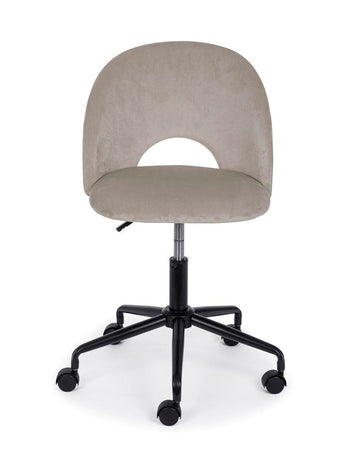 Sedia "Linzey" da ufficio ergonomica, rivestimento in velluto, con ruote, altezza regolabile