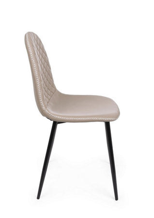 Sedia "Amanda" con struttura in acciaio e compensato, per arredo interno 45 x 54 x h 87 cm