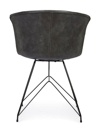 Sedia "Loft" con gambe in acciaio verniciato a polvere epossidica, per arredo interno 56 x 54 x h 76 cm