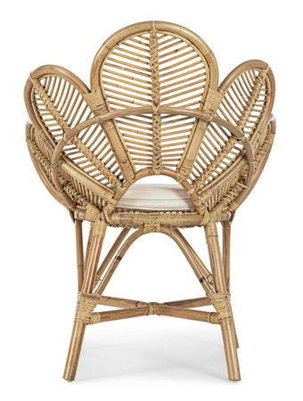 Sedia "Flores" con rattan, per arredo interno con braccioli, 77 x 62 x h 93 cm