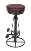 Sgabello da bar Cycle per interno, Struttura In Acciaio Con Finitura Oro, 42 x 42 x 80 cm