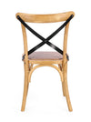 Sedia Cross Metal con struttura in legno di olmo da 50,5 x 52 x h 87 cm