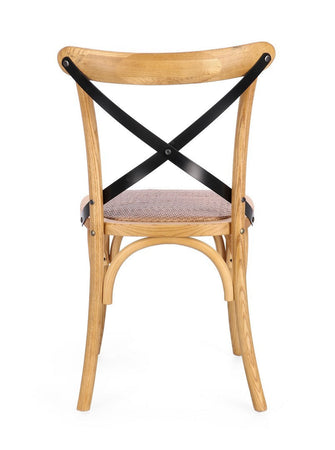 Sedia "Cross Metal" con struttura in legno di olmo da 50,5 x 52 x h 87 cm